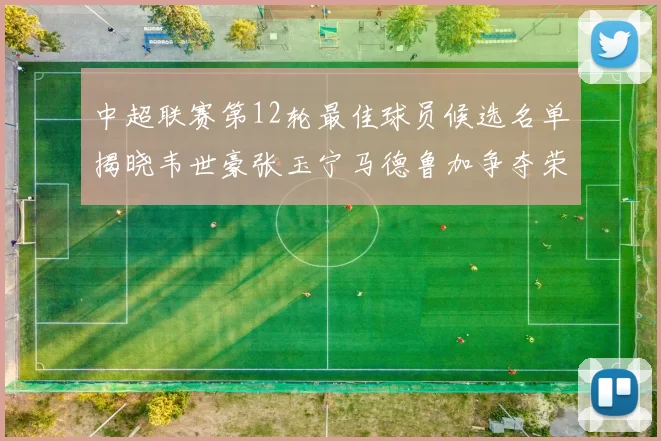 中超联赛第12轮最佳球员候选名单揭晓韦世豪张玉宁马德鲁加争夺荣誉